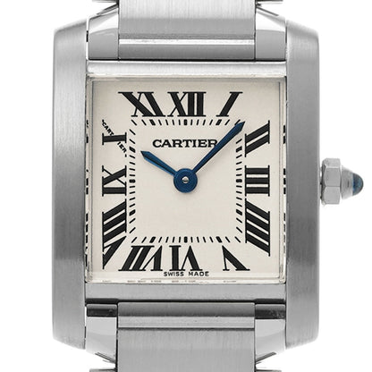 Cartier Tank Franaise Sm W51008Q3 Silver Ladies Used Watch #444528