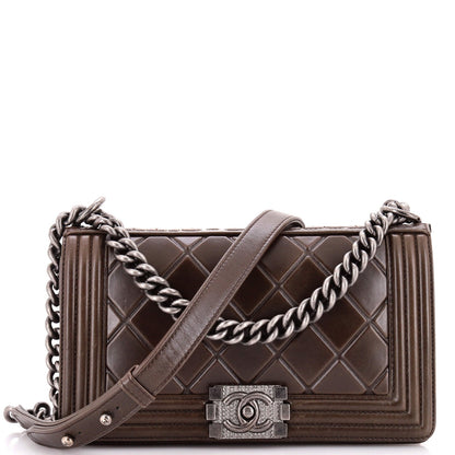 Chanel Paris-Salzburg Boy Flap Bag Embossed Calfskin Old Medium