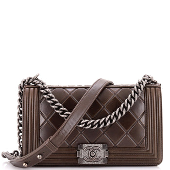 Chanel Paris-Salzburg Boy Flap Bag Embossed Calfskin Old Medium