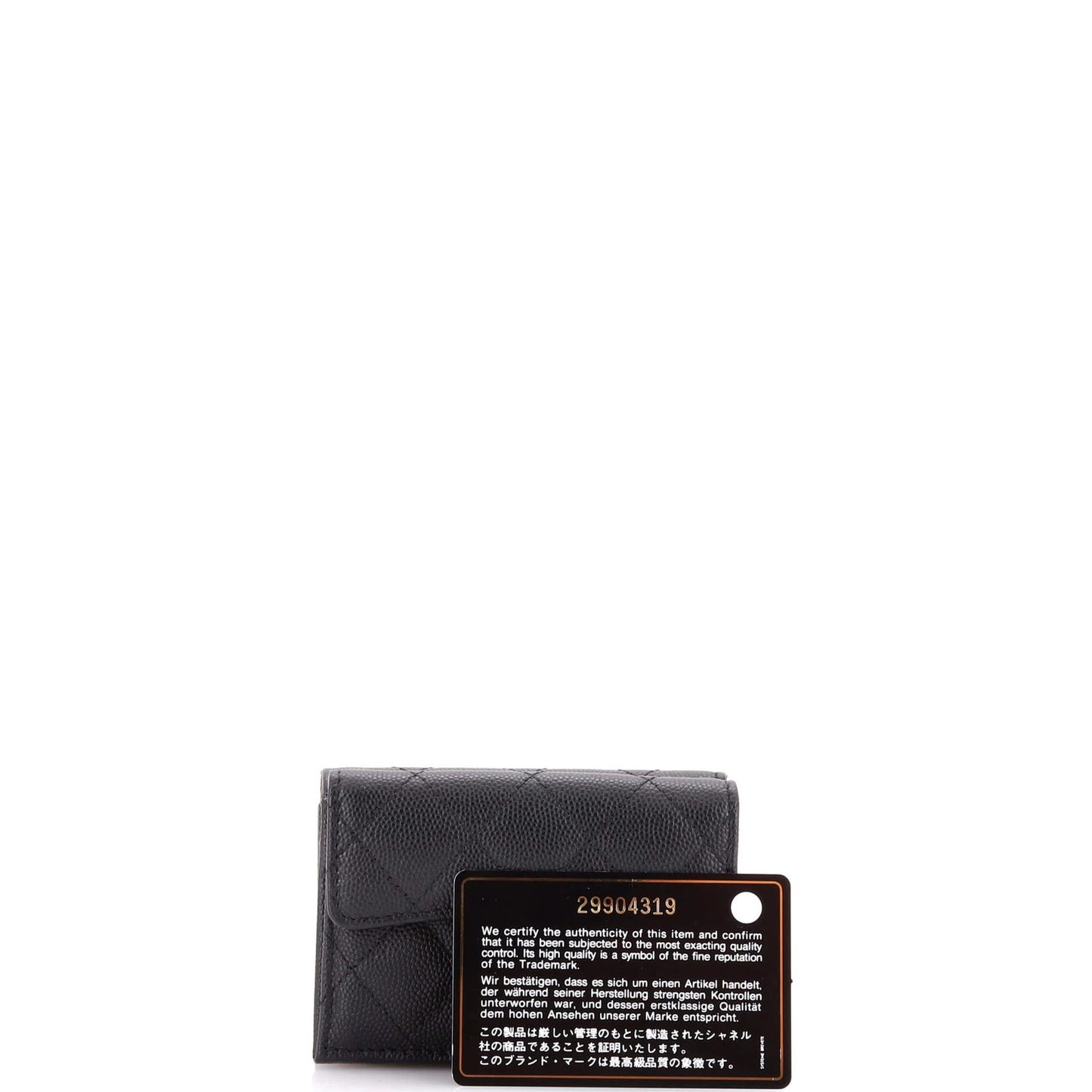 Chanel Trifold Classic Flap Wallet Quilted Caviar Small