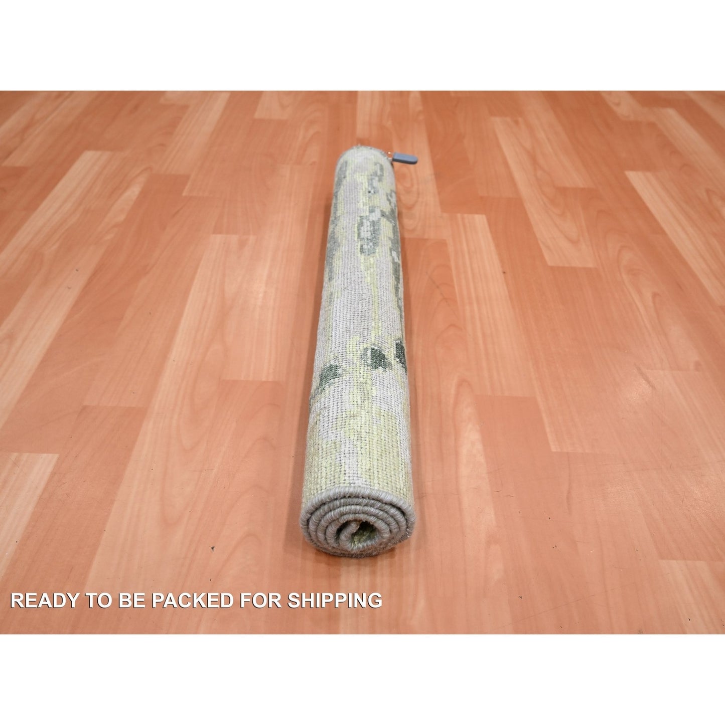 2'1"X3' Vineyard Green Crocodile Safari Design 100% Silk Hand Knotted Rug