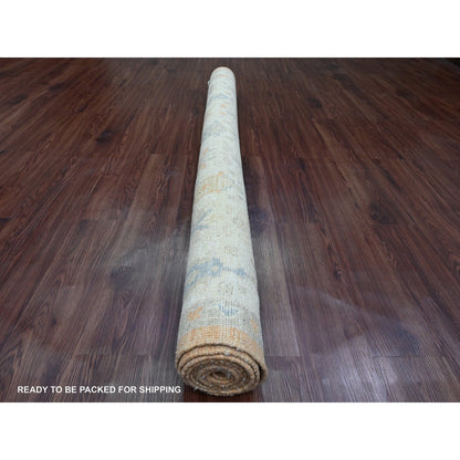 6'X8'7" Brown Afghan Angora Oushak Tree Design Hand Knotted 100% Wool Rug