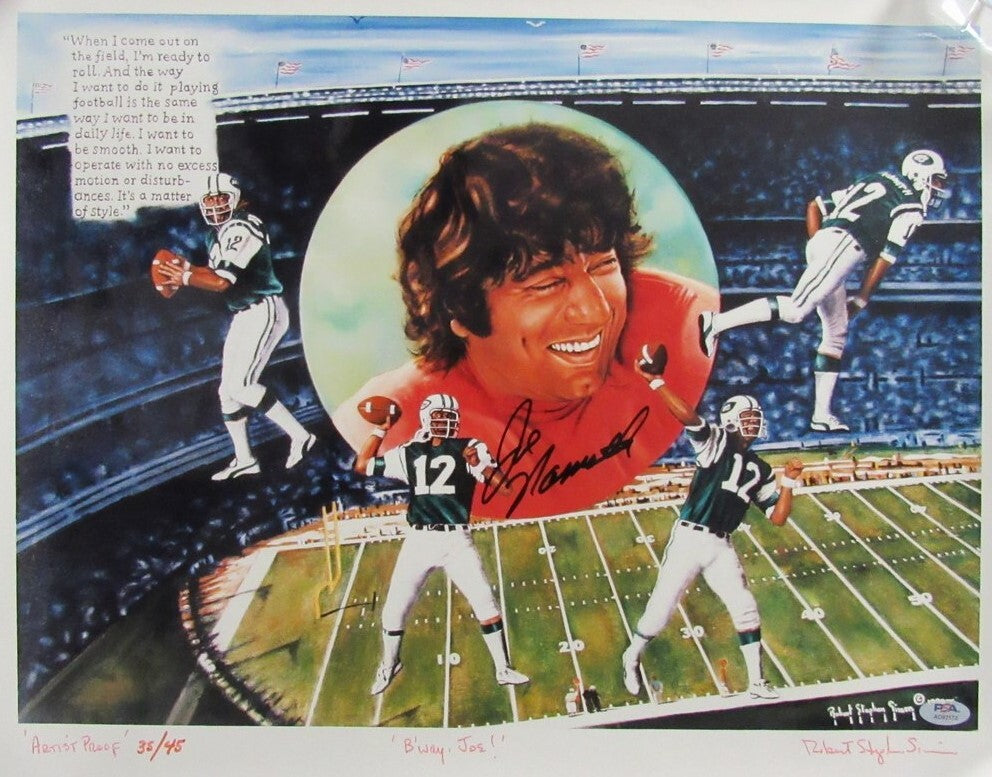 Joe Namath Hof Signed/Auto 16X20 Artist Proof