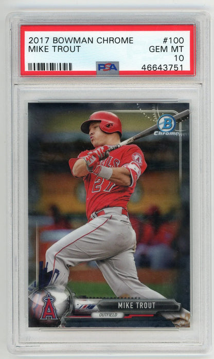 Mike Trout 2017 Bowman Chrome #100 Psa Mt 10