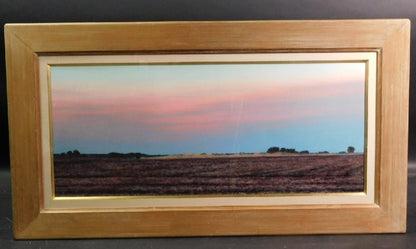 Richard Rick Boschulte 1992 Signed Watercolor Illinois Prairie Sunset