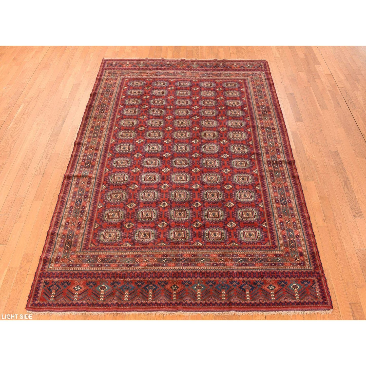 6'10"X9'7" Angels Red Antique Tourkaman Clean 100% Wool Hand Knotted Rug