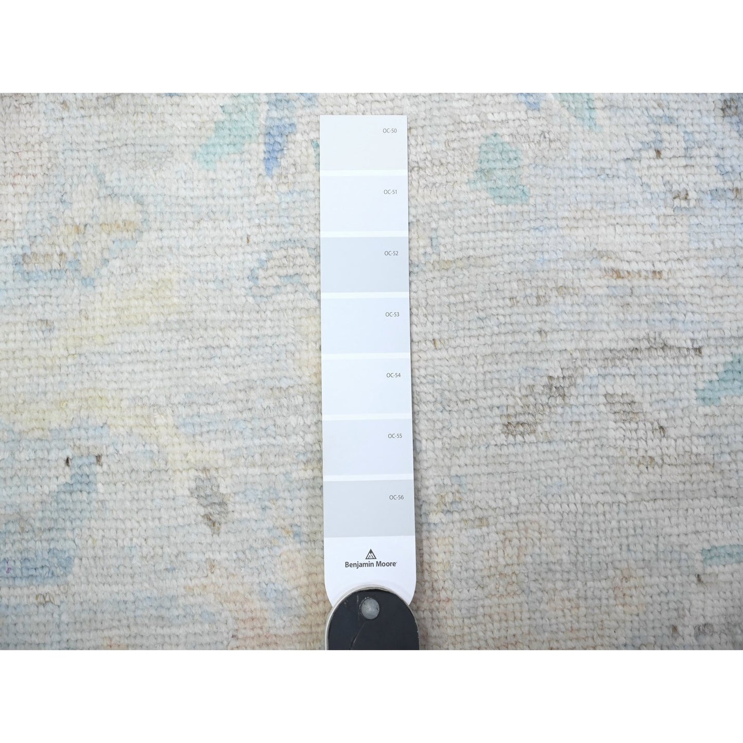 3'X15'9" Oyster Shell Gray Hand Knotted Angora Oushak Wool Xl Runner Rug