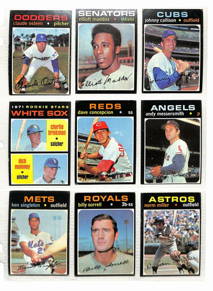 1971 Topps Baseball Card Complete Set (1-752) Clemente Aaron Ryan Bench 196272