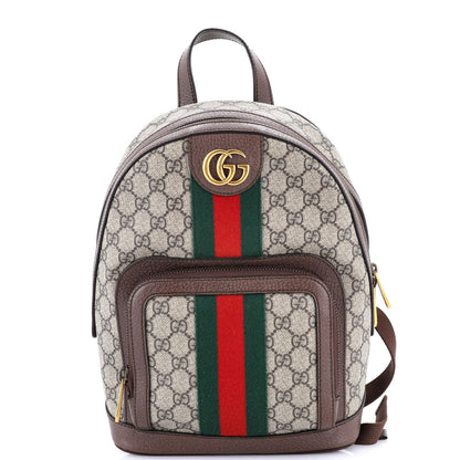 Gucci Ophidia Backpack Gg Coated Canvas And Leather Small