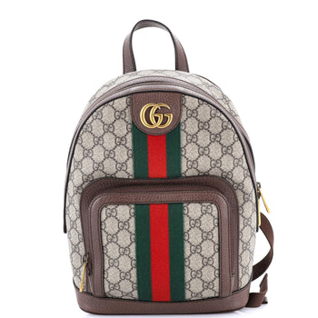 Gucci Ophidia Backpack Gg Coated Canvas And Leather Small