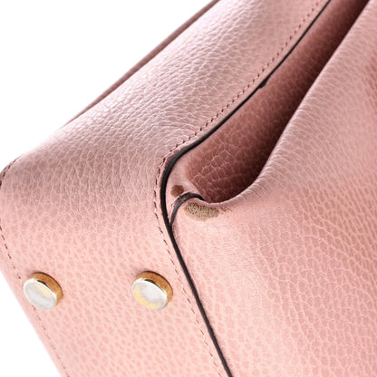 Gucci Interlocking Top Handle Bag Leather Medium