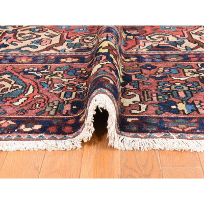 10'X12'4" Red Semi Antique Zoroastrian Bakhtiarjoon Wool Hand Knotted Rug
