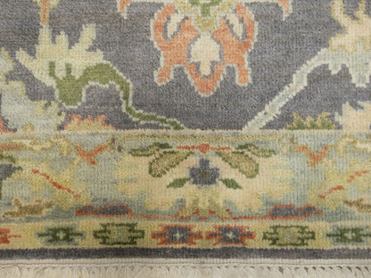 Handmade Floral Oushak Chobi Rug Colorfast