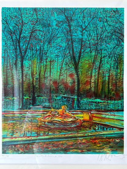 Jean Carzou Lithograph "Versailles, Le Bassin De Crs" 1995 Signed Numbered Coa