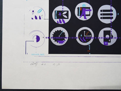 Risaburo Kimura Signed Original Serigraph Screenprint City-23 Edition Ap 1967