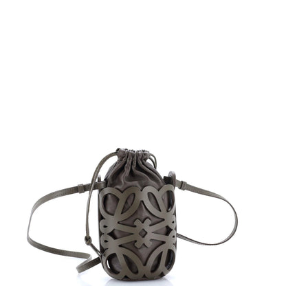 Loewe Anagram Drawstring Bucket Crossbody Bag Leather Mini