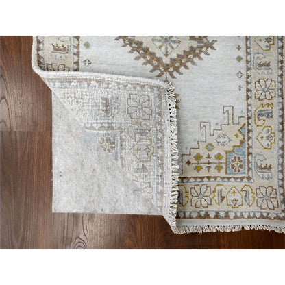 2'9"X18' Gray Wool Handknotted Zoroastrian Village Inspired Xl Runner Rug