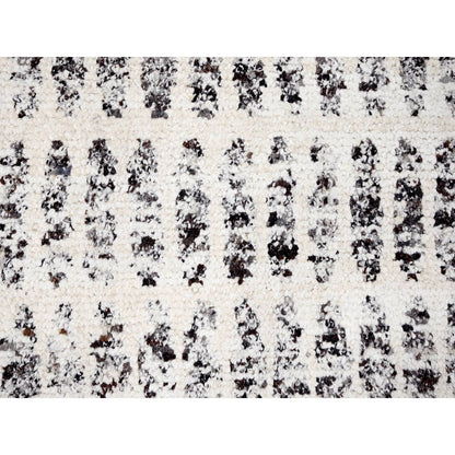 10'2"X13'9" Vivid White Modern Design Wool Hand Knotted Oriental Rug