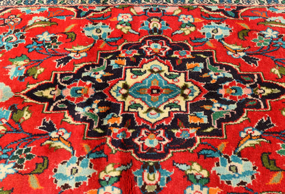 3'7X7'0 Red Traditional Classic Floral Handmade Oriental Rug Entryway Carpet