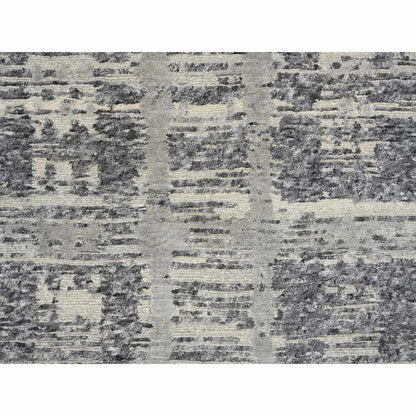 2'7"X23'8" Gray Wool Hand Knotted Modern Design Xl Runner Rug