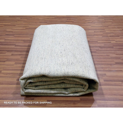 10'1"X14' Shoreline Gray Grass Design Hand Knotted 100% Wool Oriental Rug