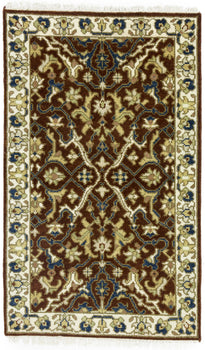 Handmade Rust Floral Chobi Rug Small Entryway