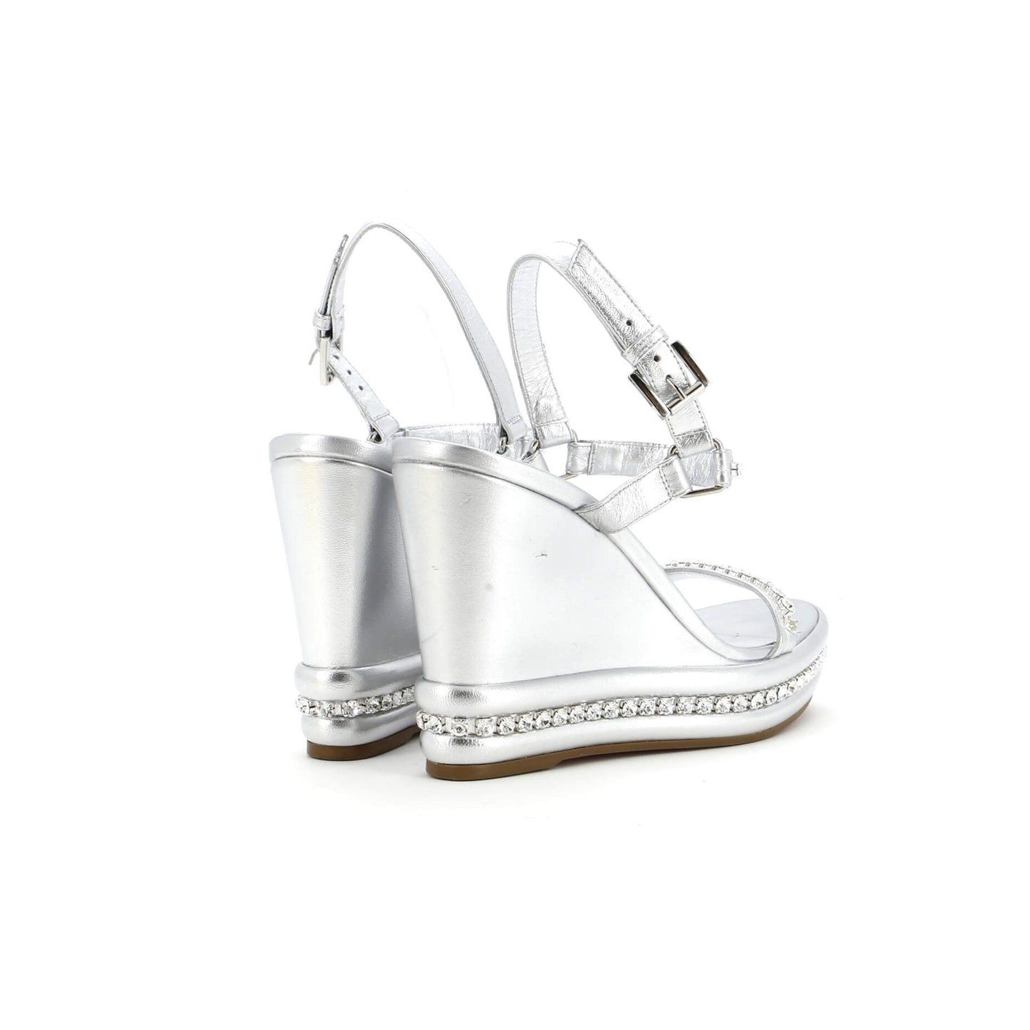 Christian Louboutin Women'S Pyrastrass Wedge Sandals Leather With Crystal