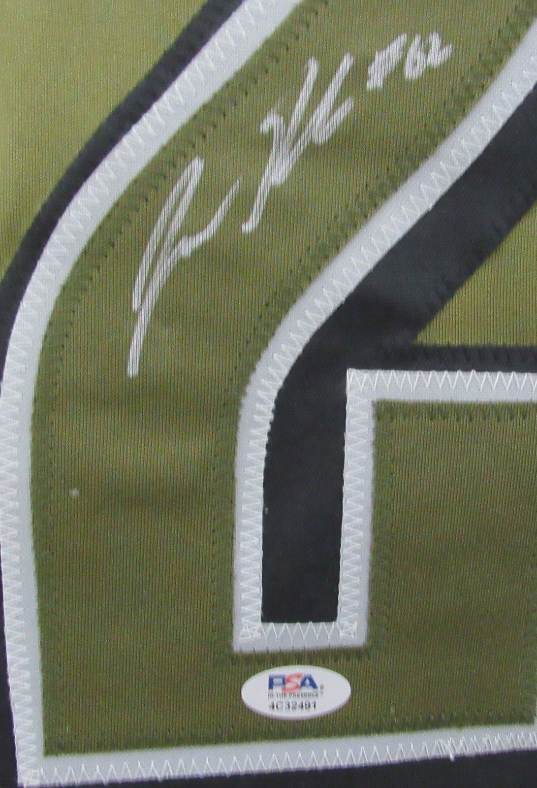 Jason Kelce Autographed Army Green Custom Football Jersey Eagles PSA/ DNA 208043