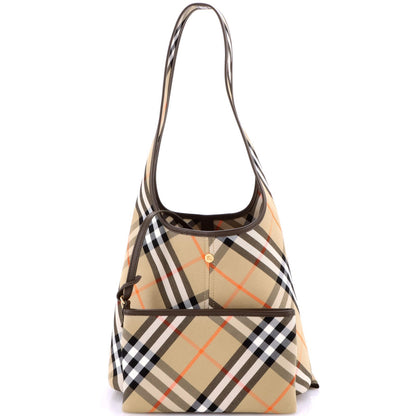 Burberry Hobo Shoulder Bag Vintage Check Canvas Small