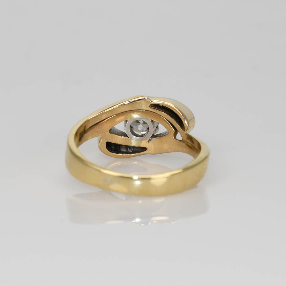 13K Yellow Gold Vintage Diamond Ring 0.45Ct, 3.8Gr
