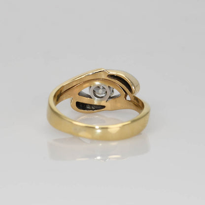 13K Yellow Gold Vintage Diamond Ring 0.45Ct, 3.8Gr