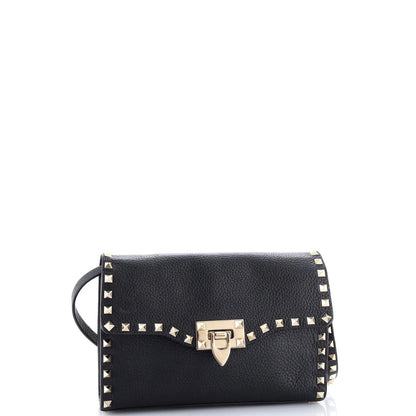 Valentino Garavani Rockstud Flip Lock Flap Bag Leather Medium