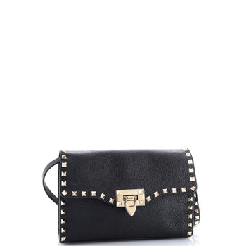 Valentino Garavani Rockstud Flip Lock Flap Bag Leather Medium