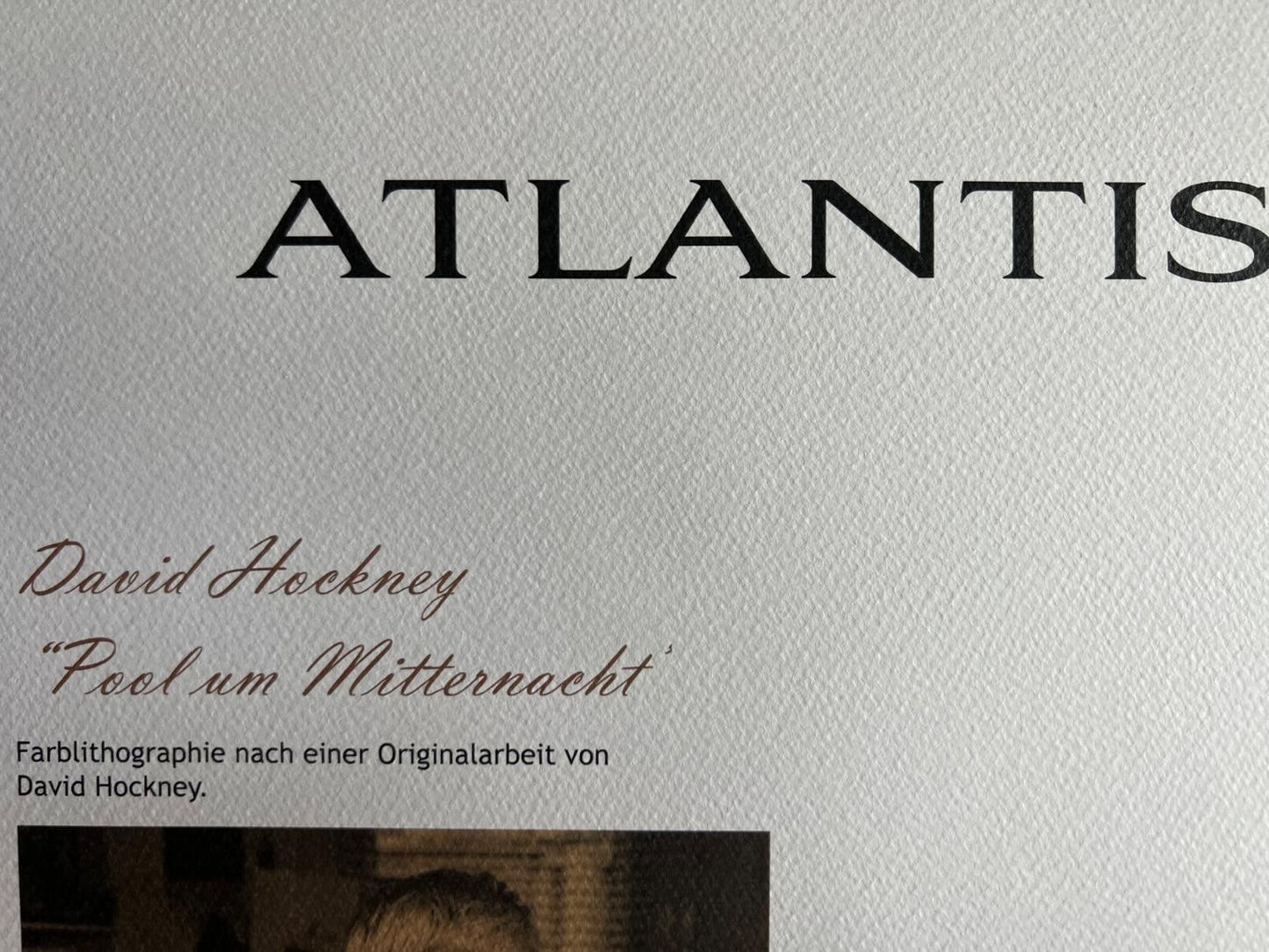 David Hockney Lithograph 'Midnight' Coa Signed