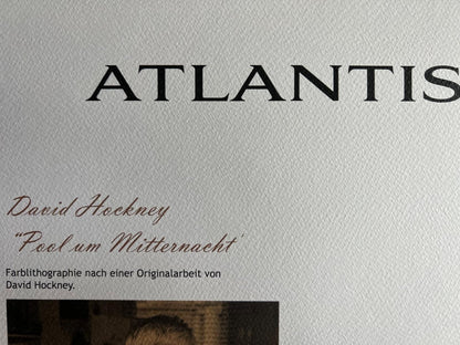 David Hockney Lithograph 'Midnight' Coa Signed