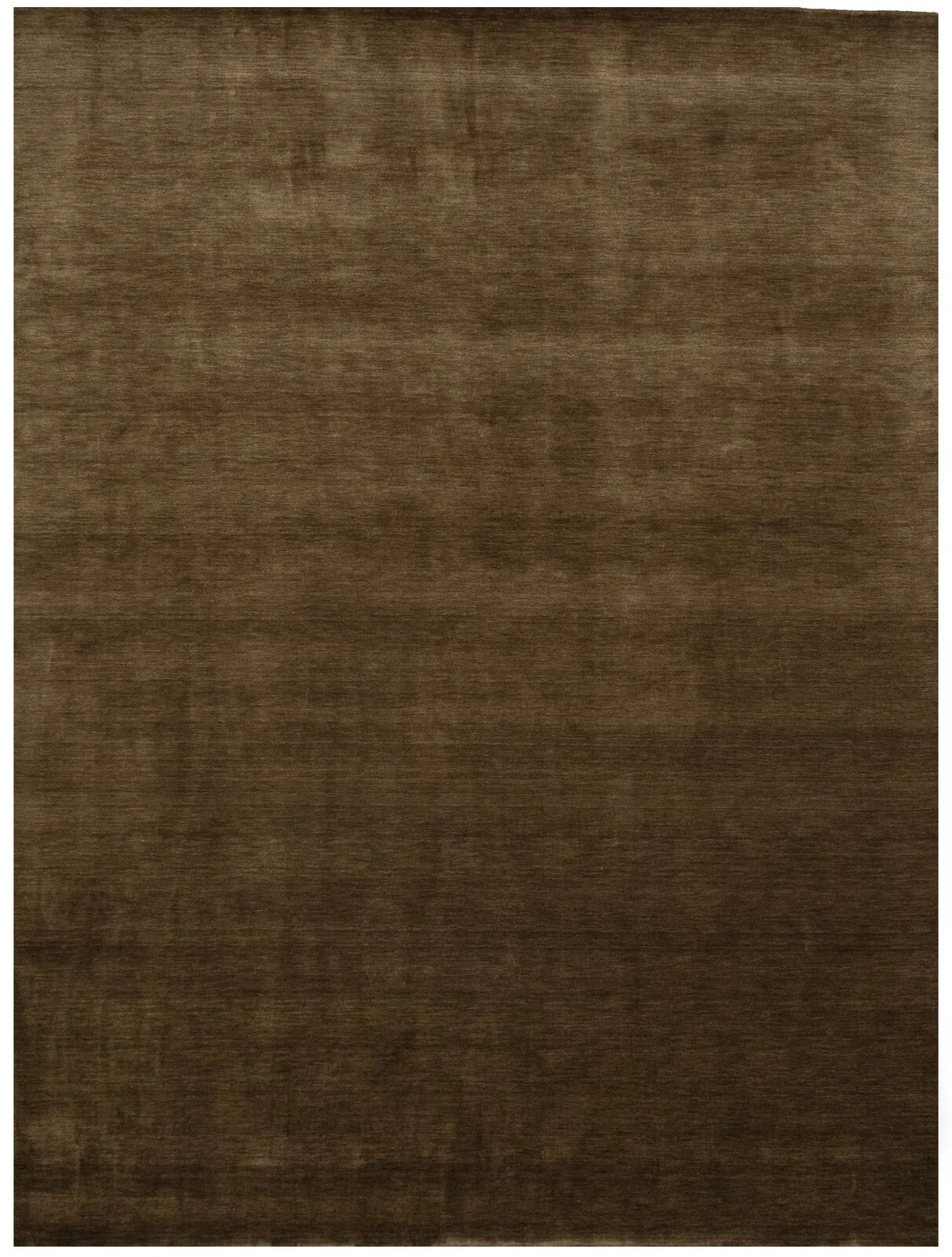 Brown Solid Design Hand-Loomed 9X12 Gabbeh Wool
