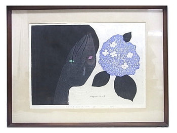 Kiyoshi Saito Signed Woodblock Print 1971 Girl