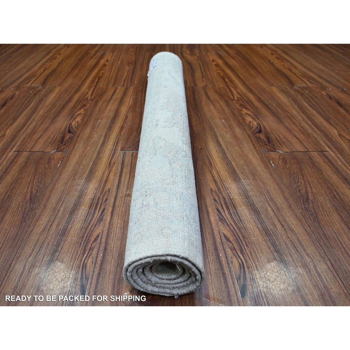 3'X5' Gainsboro Gray Pure Wool White Wash Peshawar Hand Knotted Rug