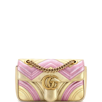 Gucci Gg Marmont Flap Bag Matelasse Leather Small