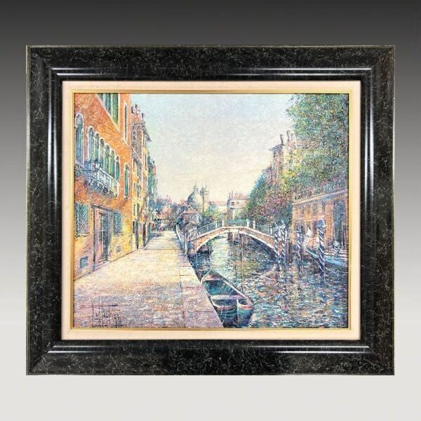 Guy Dessapt (France) Venice Landscape Painting Oil Canvas Signed Framed Coa