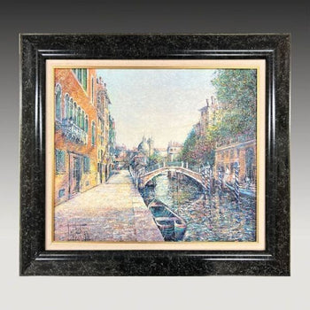 Guy Dessapt (France) Venice Landscape Painting Oil Canvas Signed Framed Coa