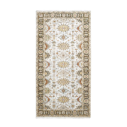 6'1"X11'10" Beige And Brown Karajeh Design Hand Knotted Wool Oriental Rug