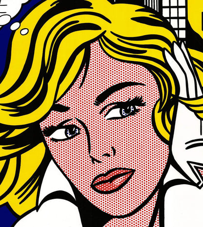 Roy Lichtenstein M...Maybe " Serigraph Pop Art Yellow, Multicolor