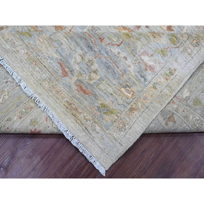 9'X11'10" Gray Hand Knotted Ziegler Mahal Design 100% Wool Oriental Rug