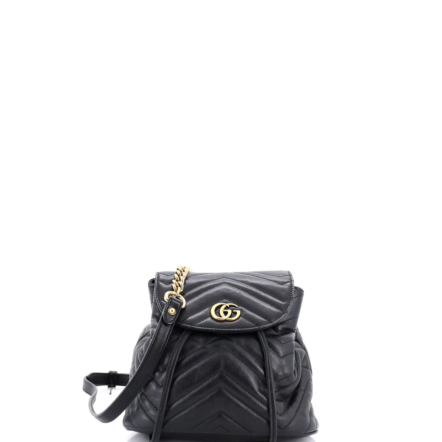 Gucci Gg Marmont Drawstring Backpack Matelasse Leather Mini