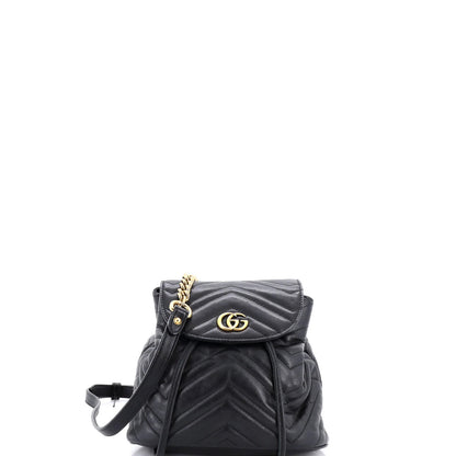 Gucci Gg Marmont Drawstring Backpack Matelasse Leather Mini