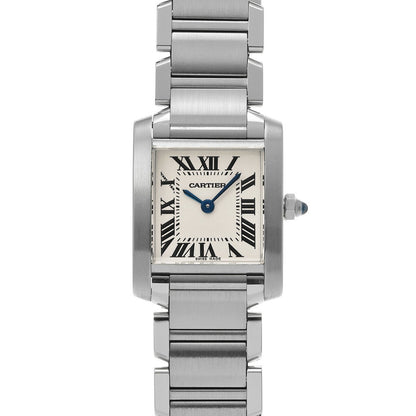 Cartier Tank Franaise Sm W51008Q3 Silver Ladies Used Watch #444528