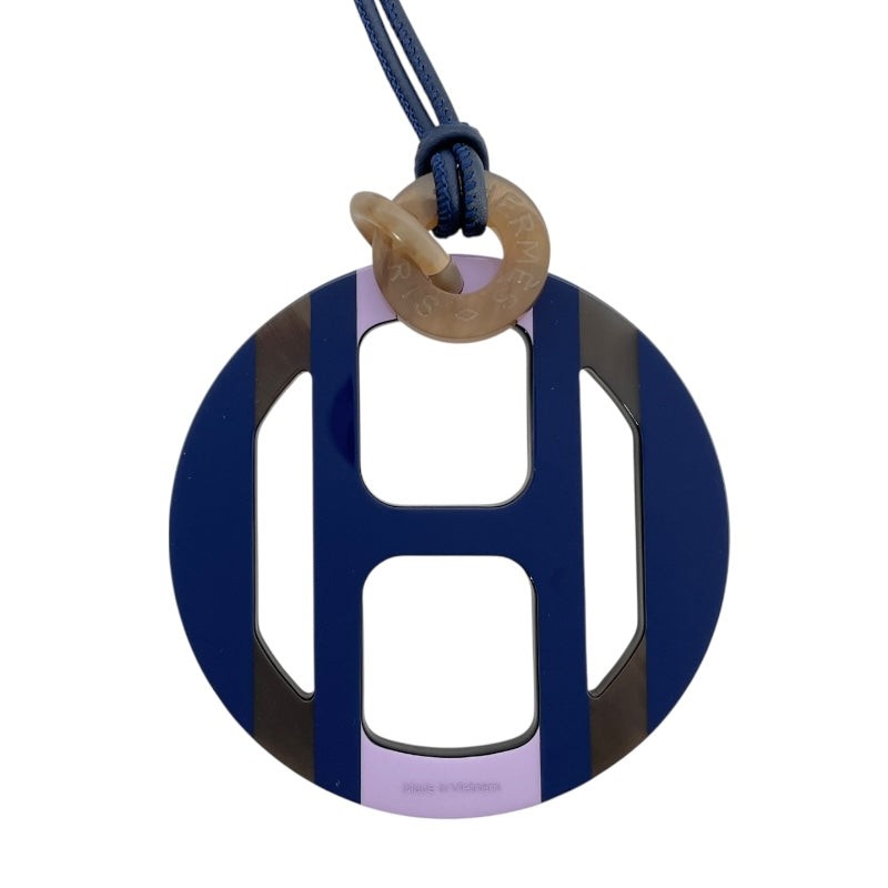 Hermes H Equipe Necklace Lila Sv Clasp Buffalo Horn