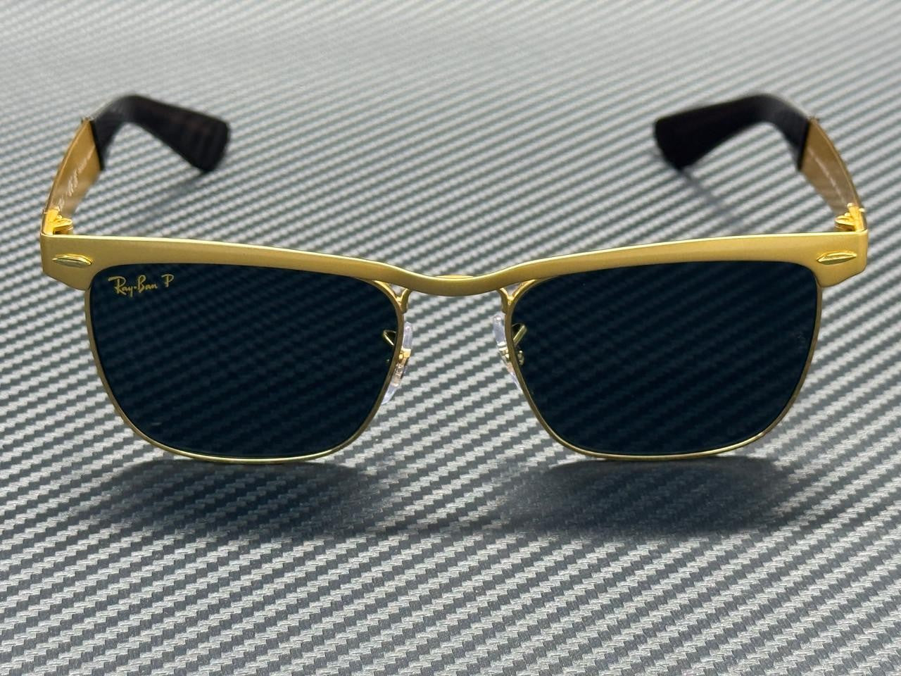 RAY BAN RB3875 92763R Gold Blue Polarized Unisex 53 mm Sunglasses