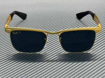 RAY BAN RB3875 92763R Gold Blue Polarized Unisex 53 mm Sunglasses